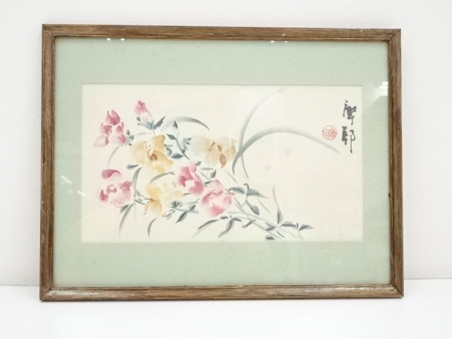 道具 ] - 道具 絵画 山下摩起筆 花図 肉筆額装への質問 | ネット